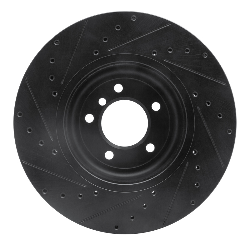 BMW Z4 Brake Rotor (1) - Front Right - R1 Concepts - Drilled & Slotted - Black - `11-`16